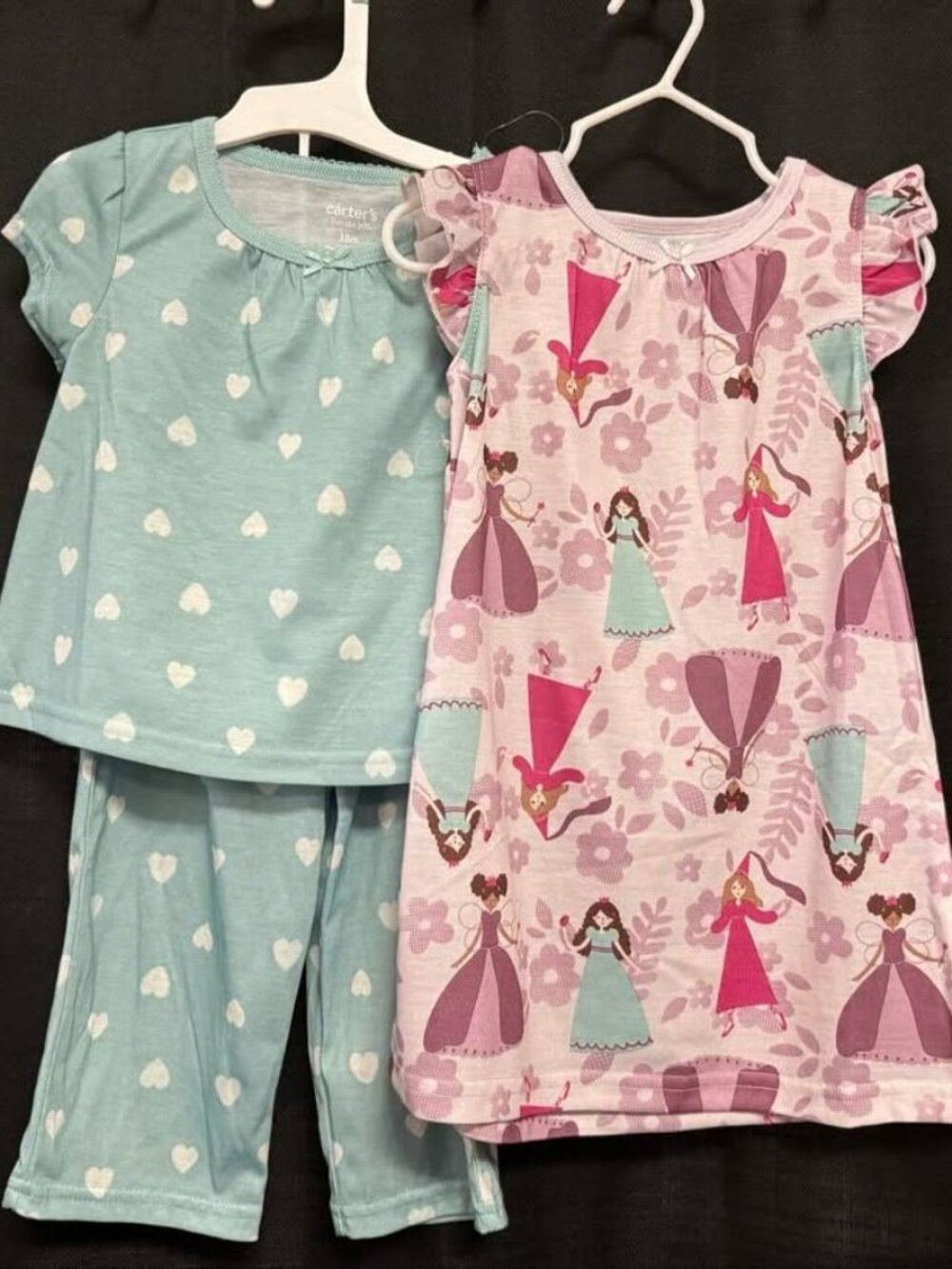 Carter's Just One You Toddler Girls' 3рс Hearts/Princess Pajamas, Size 18 Month.